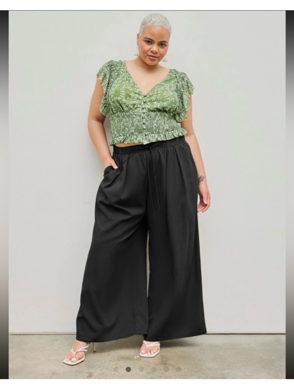 Your style Elastic Waist Black Wide Leg Trousers plus wide leg Jean bundle
